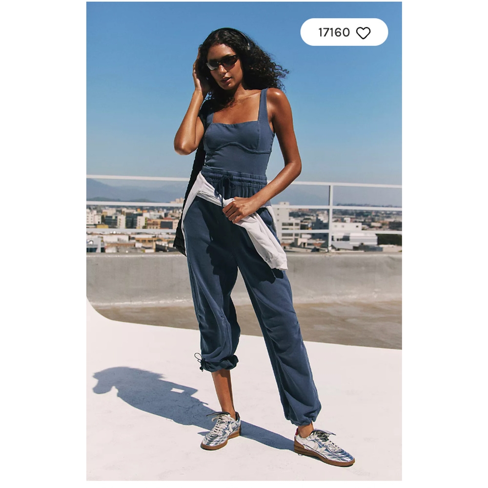 Free People Navy Jumpsuit